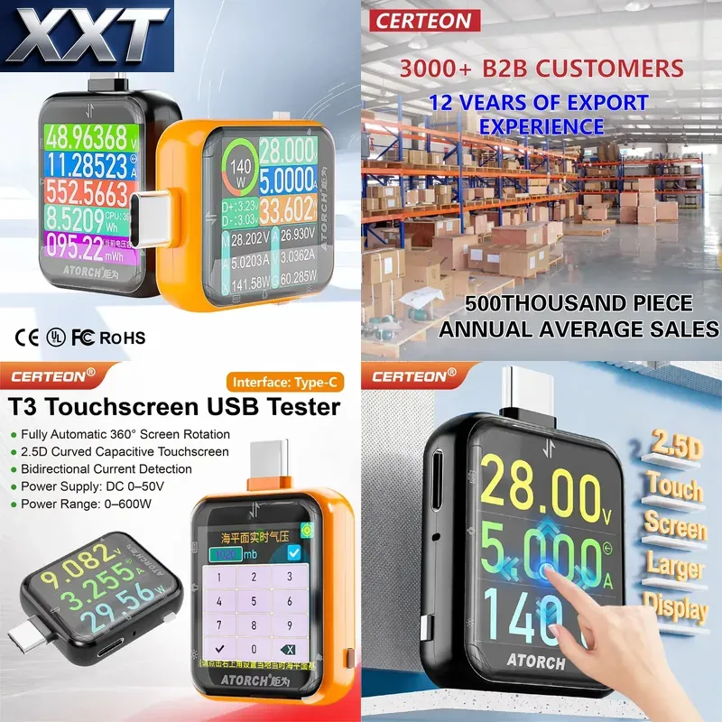 Power Tools Voltage - Измеритель мощности XXT T3 USB C,