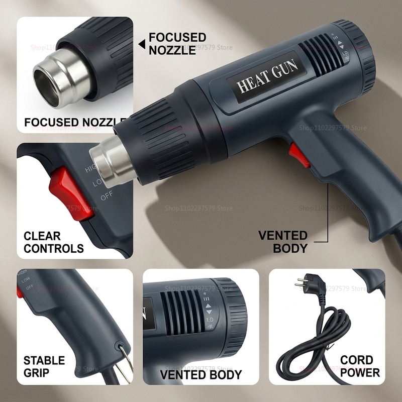 Термофен 220В, 2000Вт, с регул – обзор и цена Heat Gun Variable